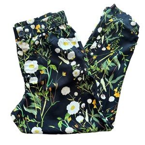 Cabi Chi Chi Trouser Pants Black Floral Print Size Small Pockets Botanical